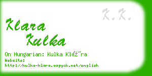 klara kulka business card